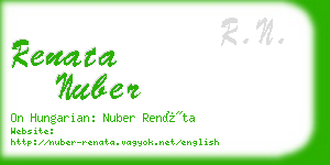 renata nuber business card